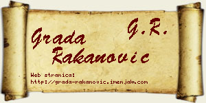 Grada Rakanović vizit kartica